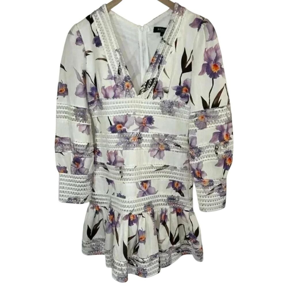 Beulah Women's White and Purple Dress